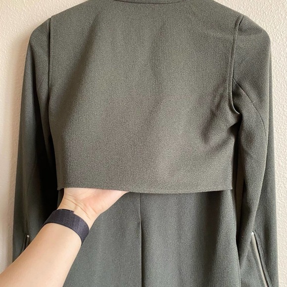 Aritzia Wilfred Mayet Blazer Jacket Moto Classy Minimalist Gray Women's XXXS - Picture 9 of 14